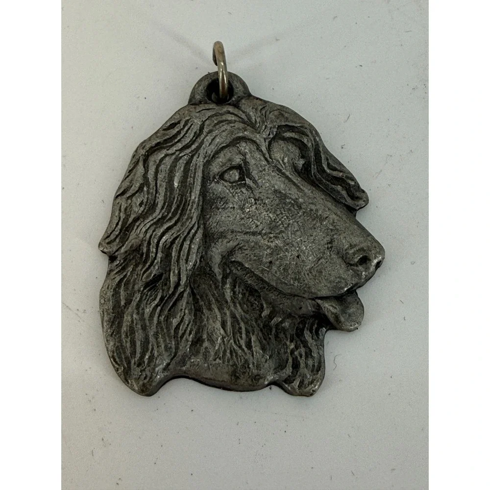 1982 I Love My Arghan Hound Rawcliffe Pewter Keychain/Key Ring P Davis‎ 1.5